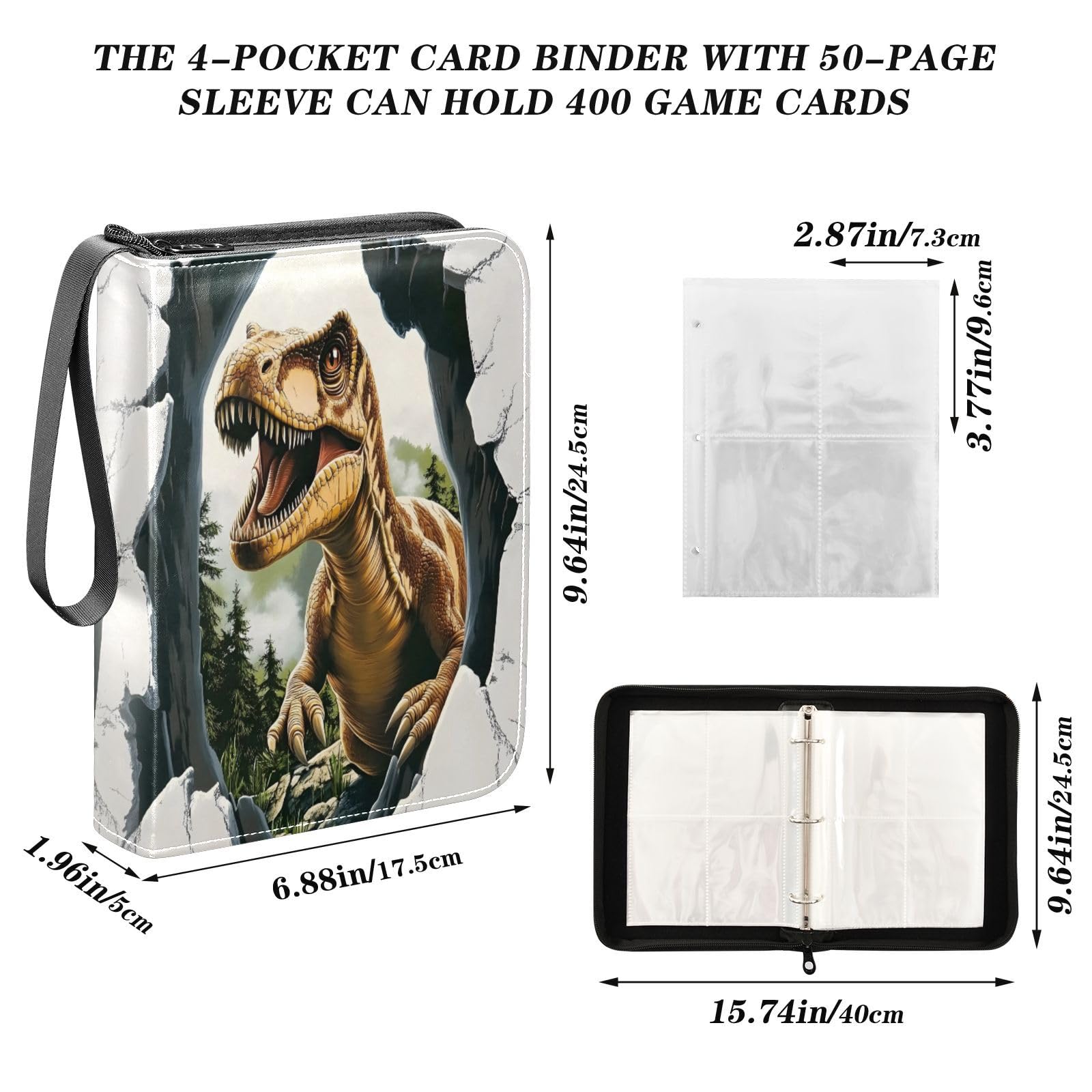 Amazon.com: FLildon Jungle Dinosaur 3d Print Card Binder 4 Pocket